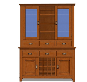 欧式实木衣柜su模型