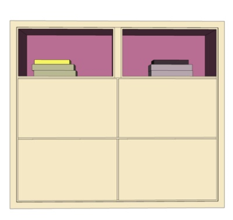 现代实木书柜su模型