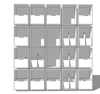 现代实木装饰柜su模型