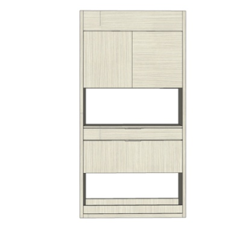 现代实木装饰柜su模型