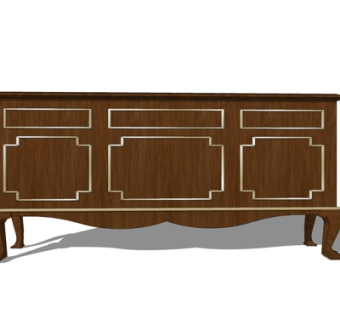 欧式实木电视柜su模型