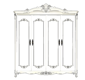 欧式实木衣柜su模型