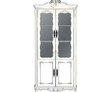 欧式实木衣柜su模型