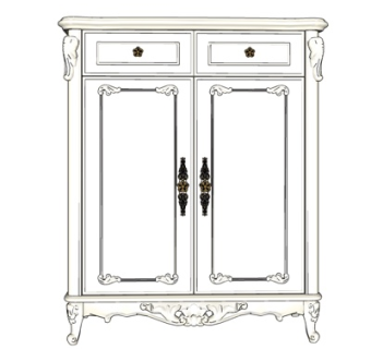 欧式实木边柜su模型