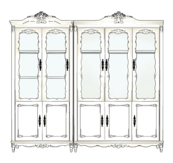 欧式实木衣柜su模型