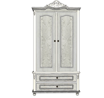 欧式实木衣柜su模型