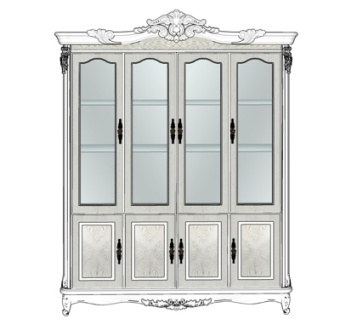 欧式实木衣柜su模型