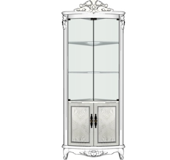 欧式实木衣柜su模型