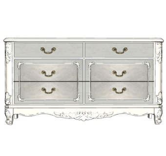 欧式实木边柜斗柜su模型