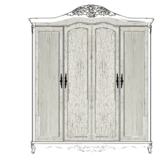 欧式实木衣柜su模型