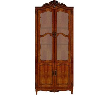 欧式实木衣柜su模型