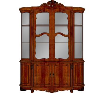 欧式实木衣柜su模型