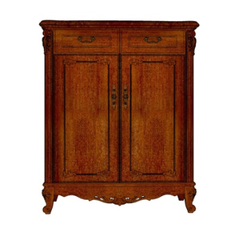 欧式实木衣柜su模型