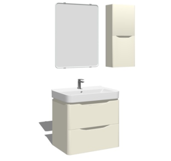 现代实木洗手台su模型