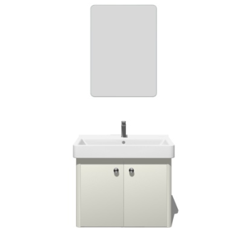 现代实木洗手台su模型