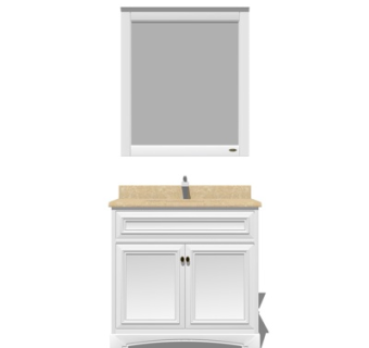 欧式实木洗手台su模型