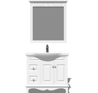 欧式实木洗手台su模型