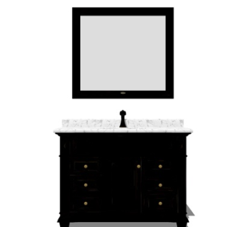 现代实木洗手台su模型