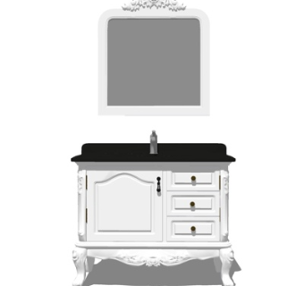 欧式实木洗手台su模型