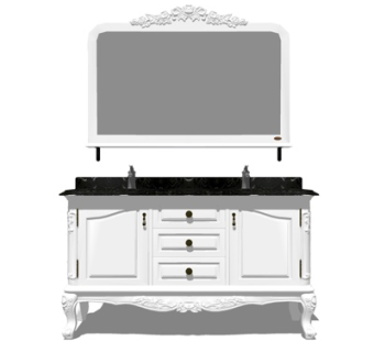 欧式实木洗手台su模型