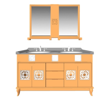 欧式古典洗手台su模型