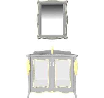 欧式实木洗手台su模型