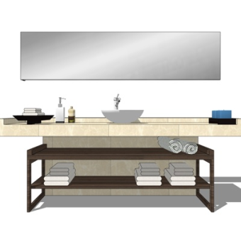 现代陶瓷洗手台su模型