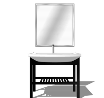 现代陶瓷洗手台su模型