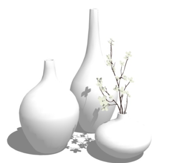 现代花瓶花卉su模型