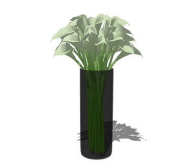 现代花瓶花卉su模型
