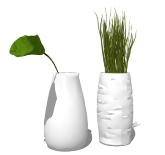 现代花瓶花卉su模型