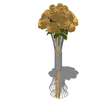 现代花瓶花卉su模型
