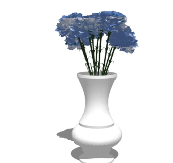 现代花瓶花卉su模型