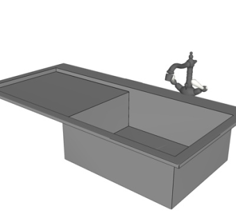 现代铁艺洗手盆su模型