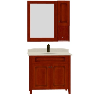 欧式实木洗手台su模型