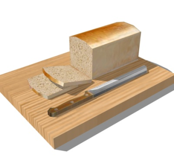 现代面包食品su模型