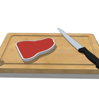 现代水果刀su模型