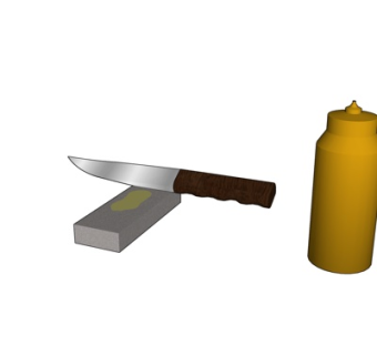 现代水果刀su模型