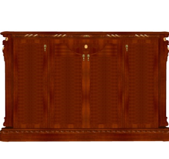 美式实木边柜su模型