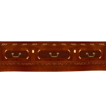 美式实木电视柜su模型