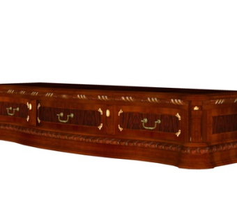 美式实木电视柜su模型