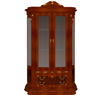 美式实木衣柜su模型