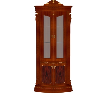 美式实木衣柜su模型