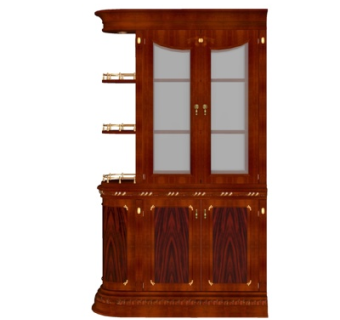 美式实木衣柜su模型