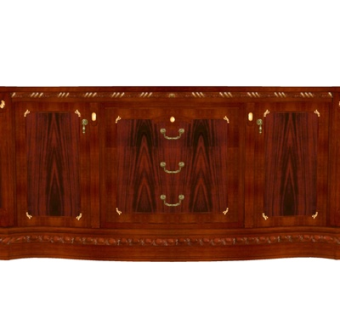 美式实木边柜su模型