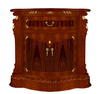 美式实木边柜su模型