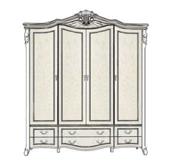 欧式实木衣柜su模型