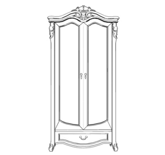 欧式实木衣柜su模型