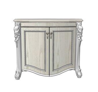 欧式实木边柜su模型