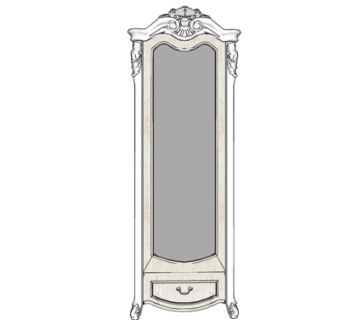 欧式实木单人衣柜su模型